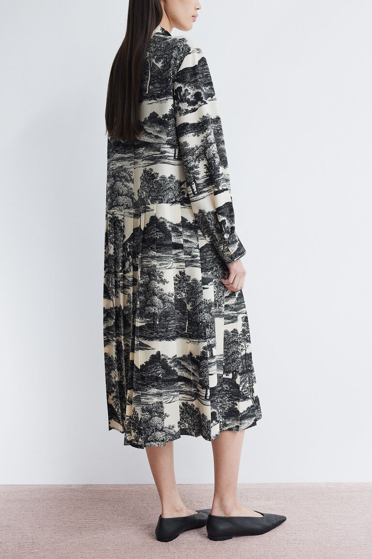 Dress Robe Toile De Jouy H&m Tie-neck Dress