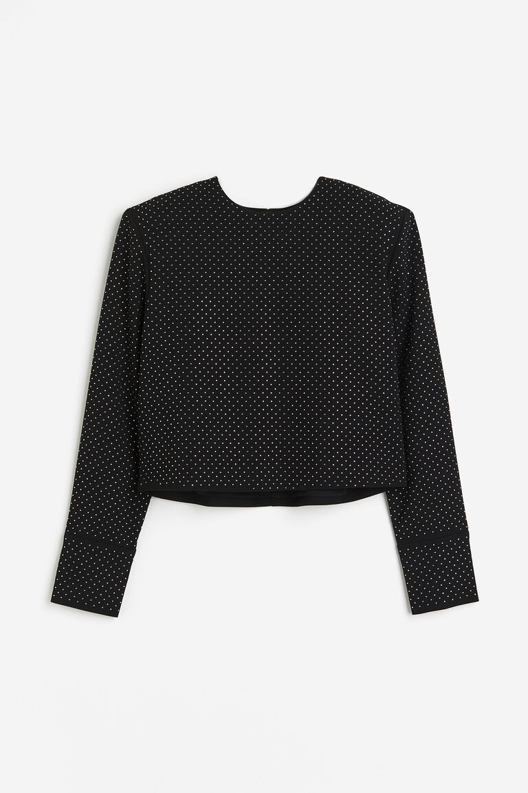 売れ筋商品|||セセ カットソー トップス レディース Women's Rhinestone-Button Blouse Rich Black OVERSIZED RHINESTONE-EMBELLISHED SHIRT - BLACK | COS