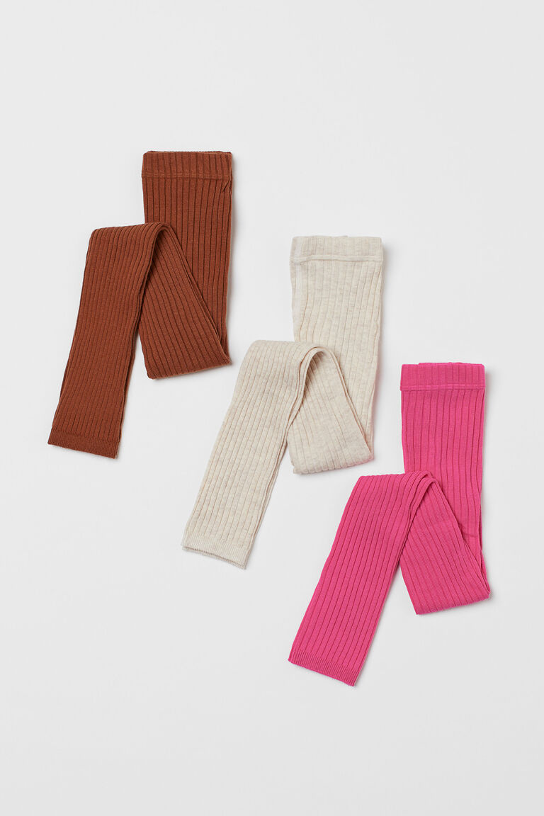 brown ribbed leggings