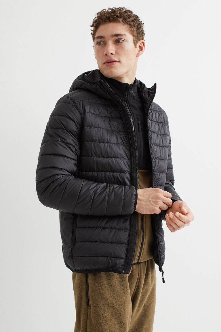 Padded hooded sports jacket