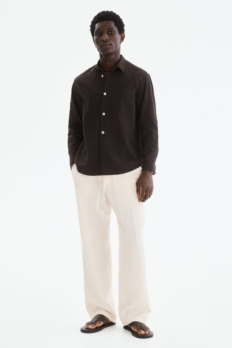 Relaxed Fit textured trousers
