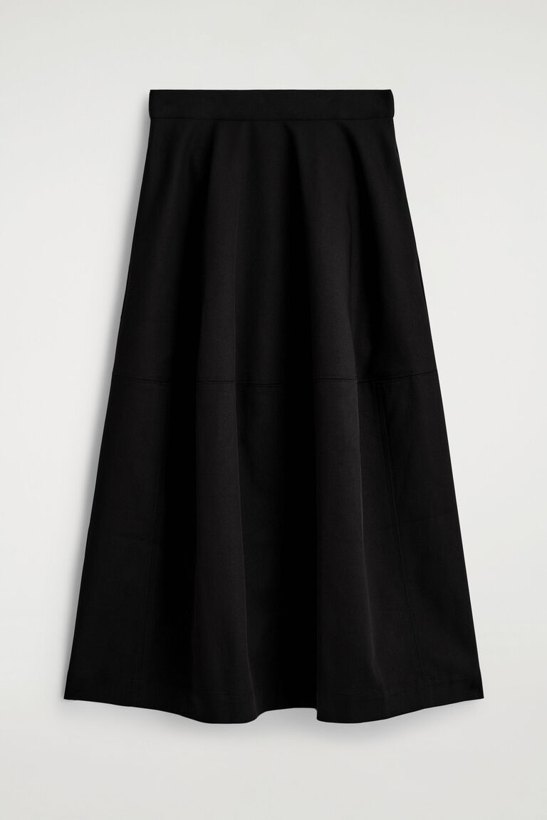 VOLUMINOUS COTTON MIDI SKIRT