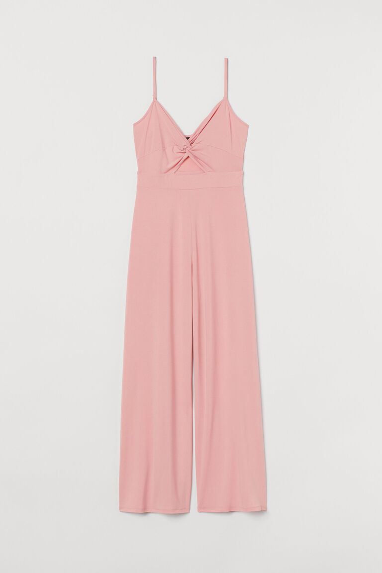 Vneck jersey jumpsuit