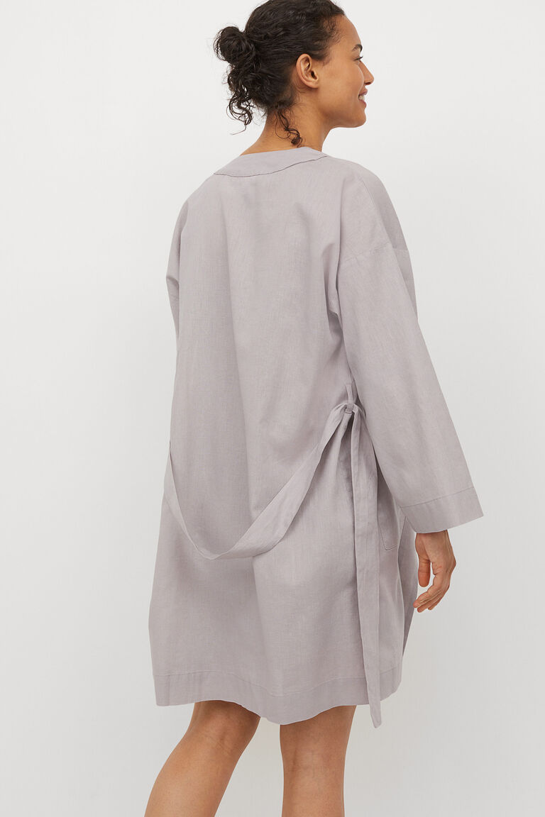 Linenblend dressing gown