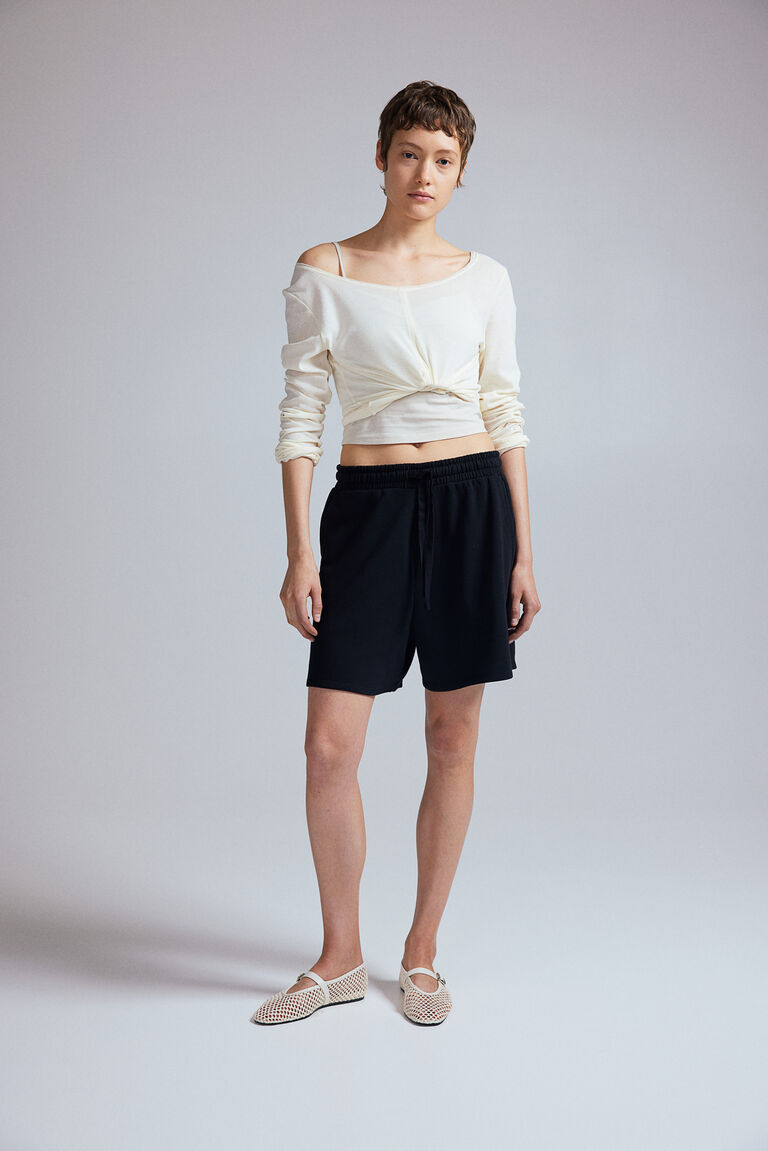 ショートパンツ Siyazu SIPT7164 Heritage Sweat Shorts_Black SLY | L／W WASHED MIDDLE ショートパンツ (ショートパンツ