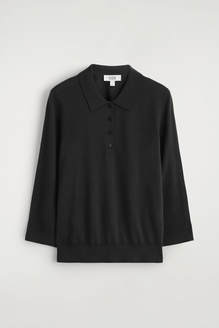 MERINO WOOL POLO JUMPER