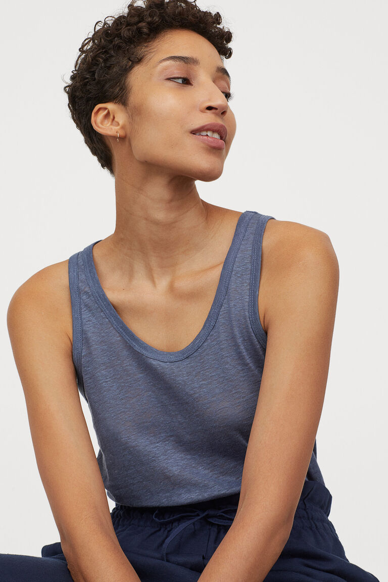 Linen vest top