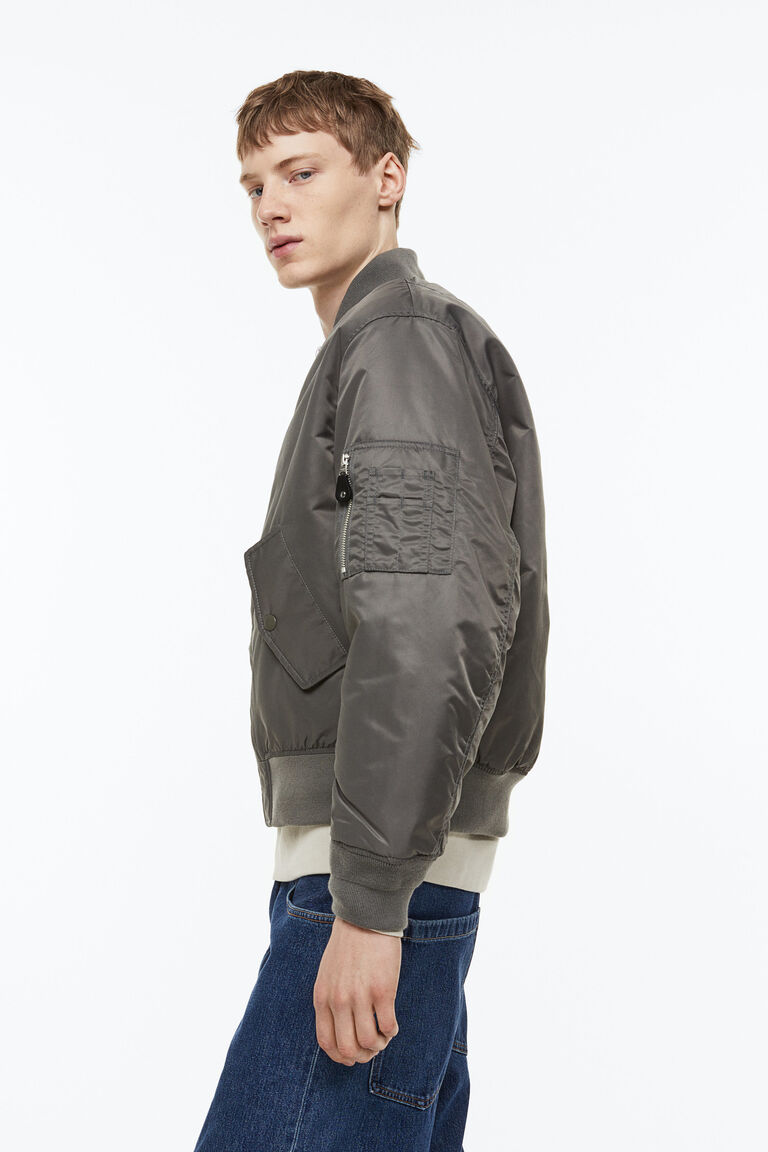 H&m grey bomber jacket Clearance