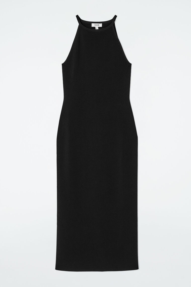 CONTOURED KNITTED MIDI DRESS