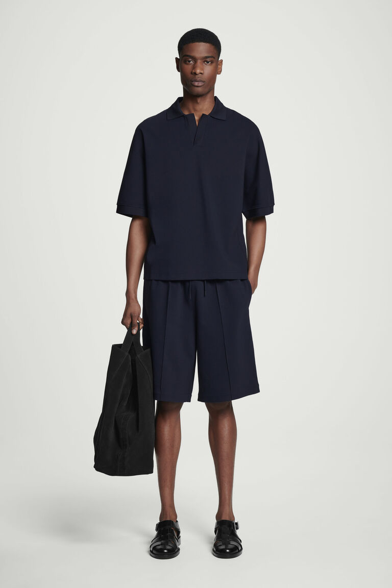 DRAWSTRING JERSEY TRACK SHORTS
