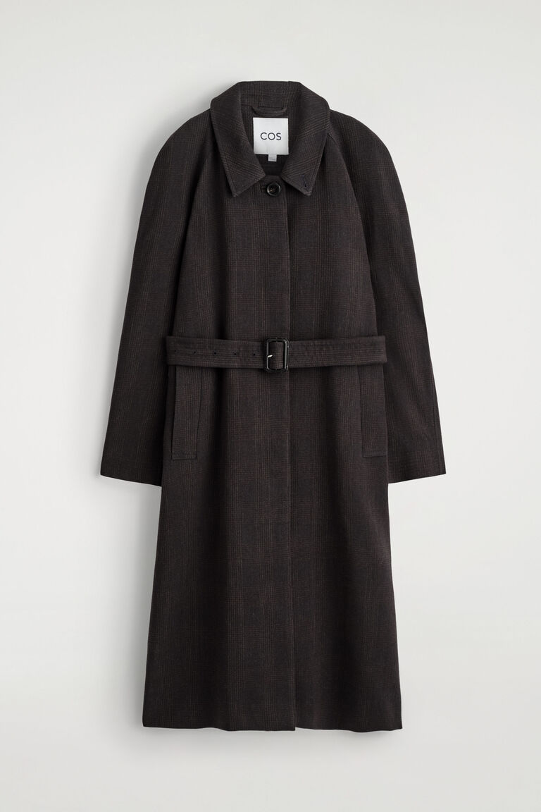 WOOL-BLEND LONG TRENCH COAT