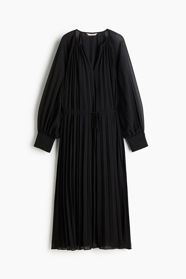 Pleated chiffon dress