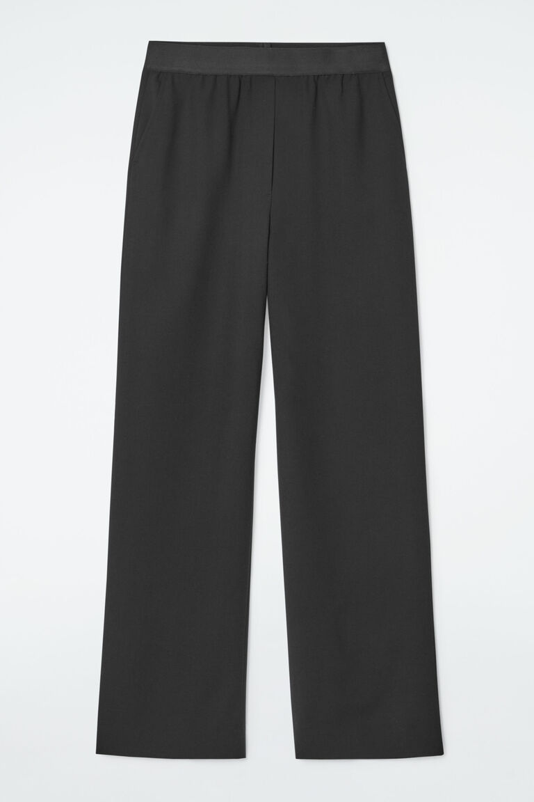 ELASTICATED TAILORED WOOL TROUSERS