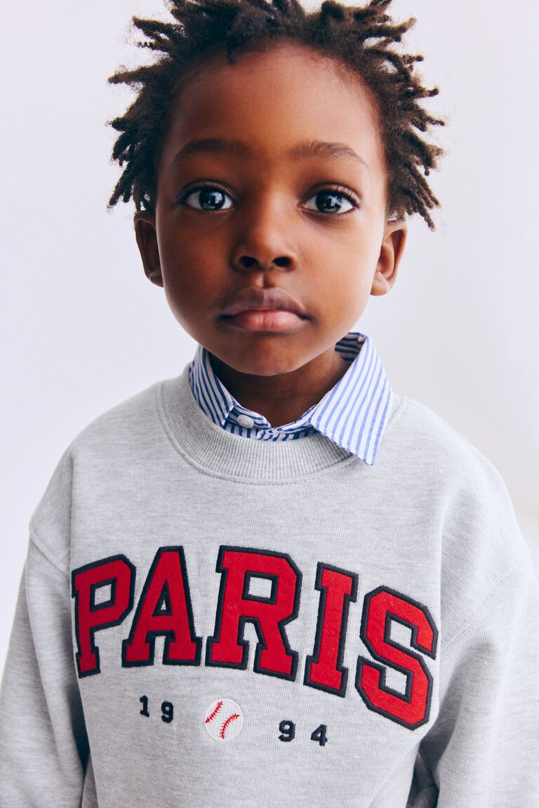 Printed crew-neck sweatshirt
