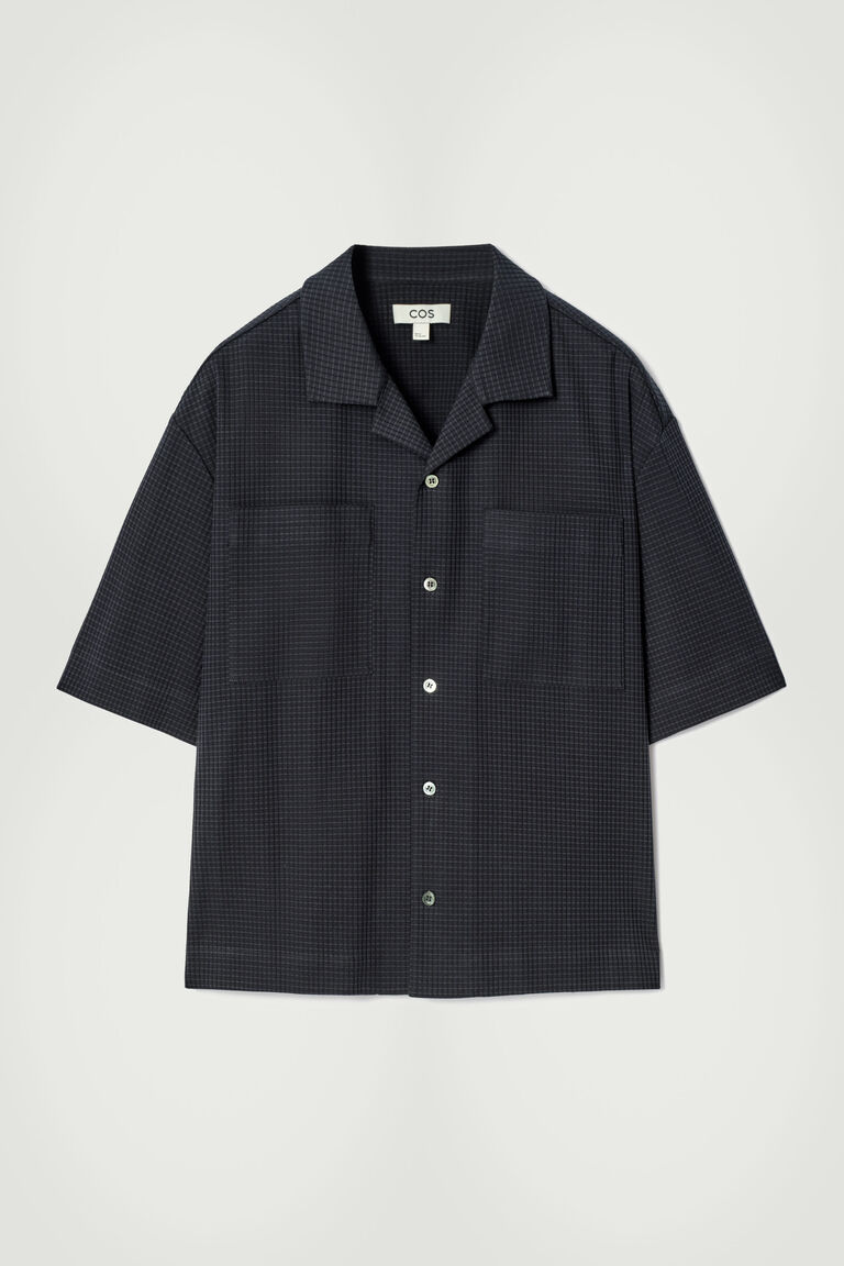 RELAXED TEXTURED COTTON RESORT SHIRT
