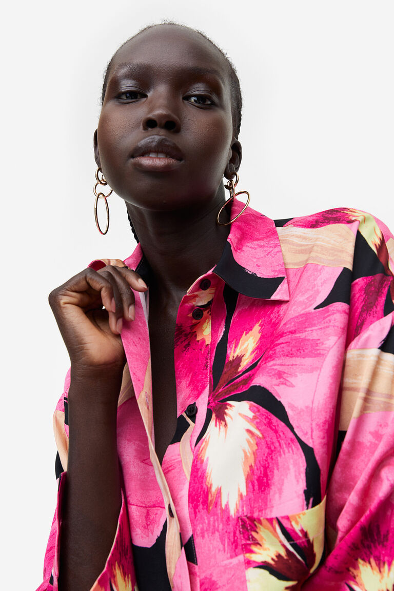 todayful Crape Satin Shirts インディゴ Satin Back Crepe Strong Shoulder Woven Zip Front Blouse