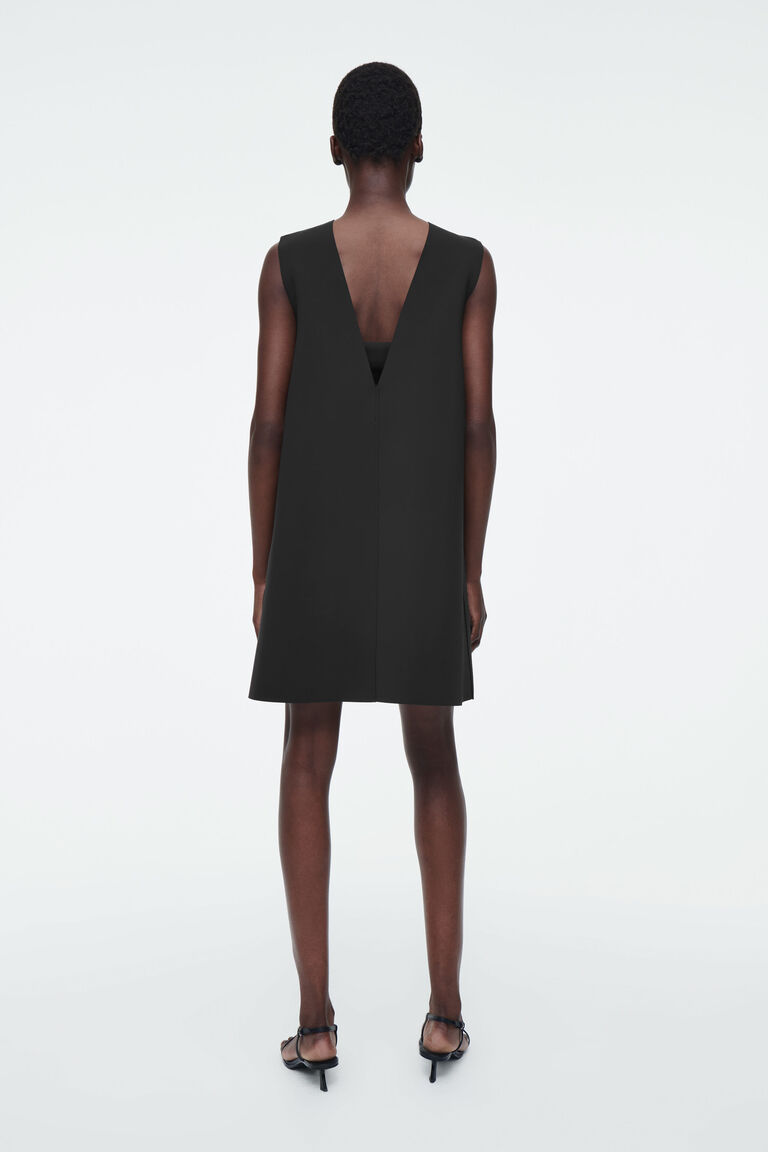 【 】Scuba Mini Dress ★関税・送料無料★ SCUBA-JERSEY ZIP-UP MINI DRESS - BLACK | COS