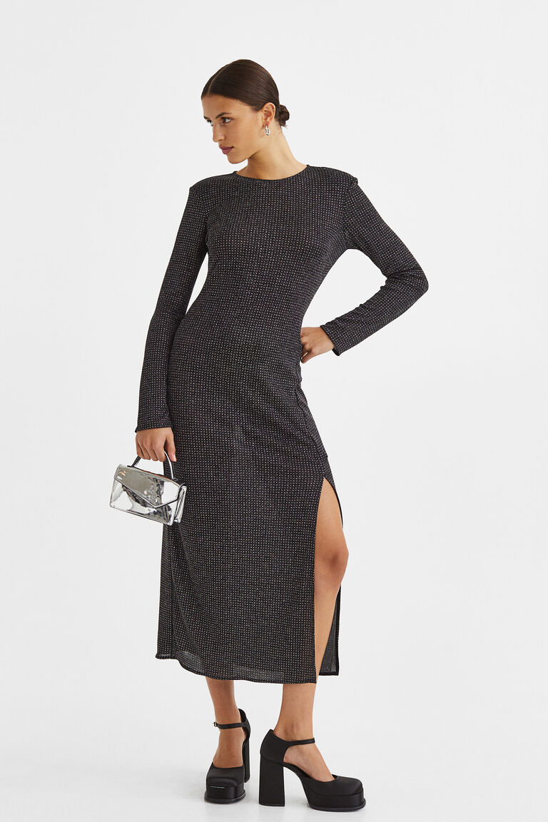 1310025 Black Shimmery Dress