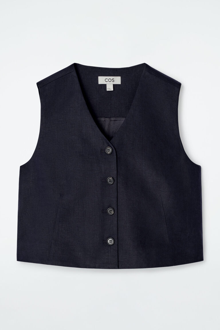 CROPPED LINEN WAISTCOAT