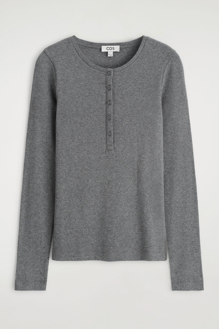 LONG-SLEEVED HENLEY TOP