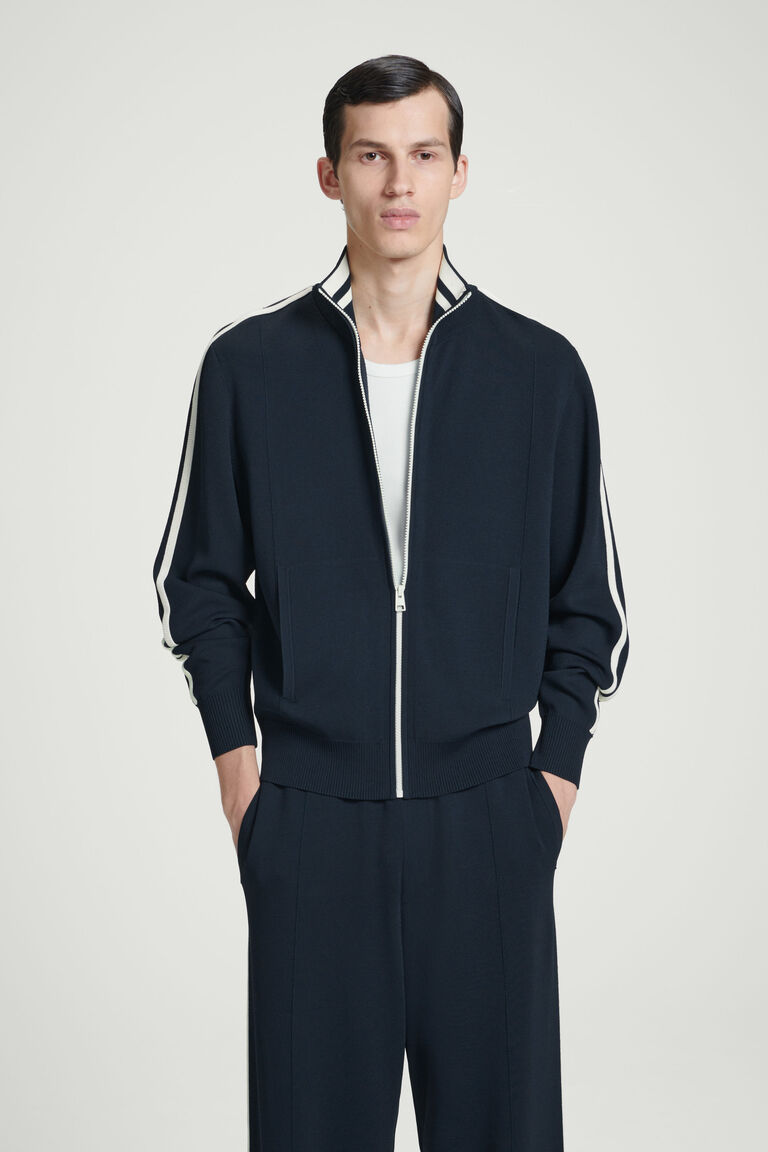 CONTRAST-STRIPE KNITTED STRAIGHT-LEG JOGGERS