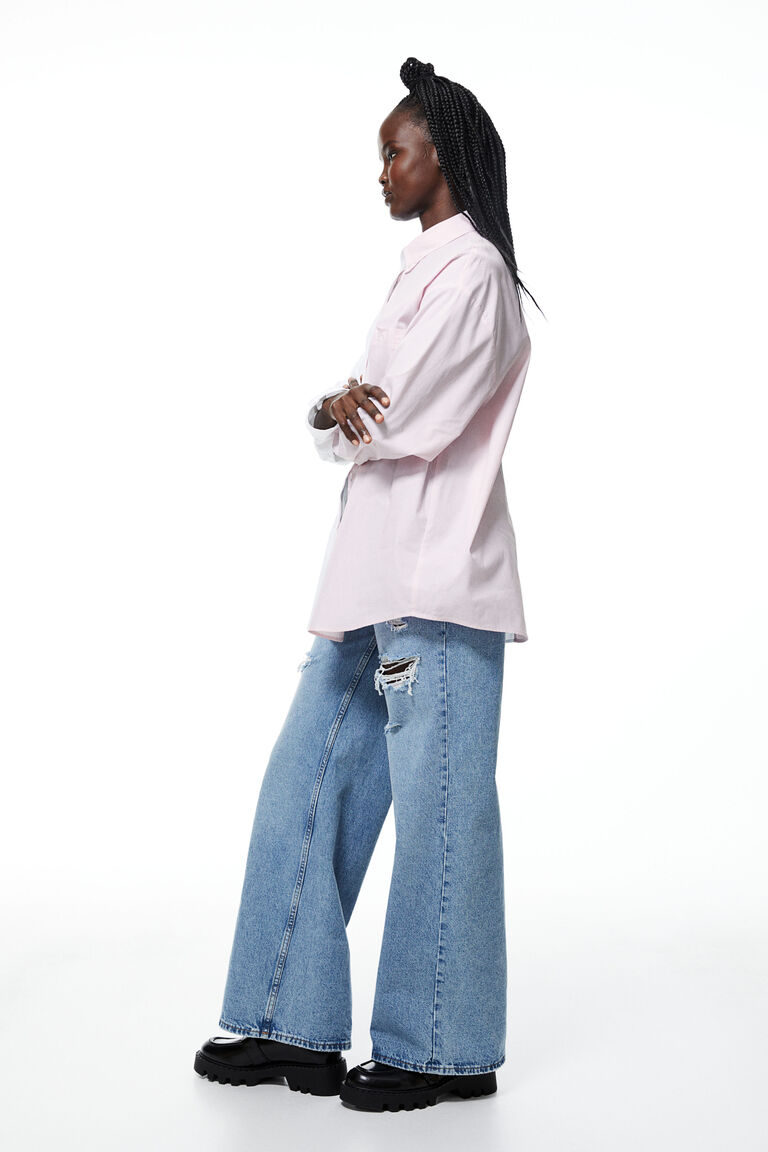 Casia Oversized Shirt in Embroidered Poplin