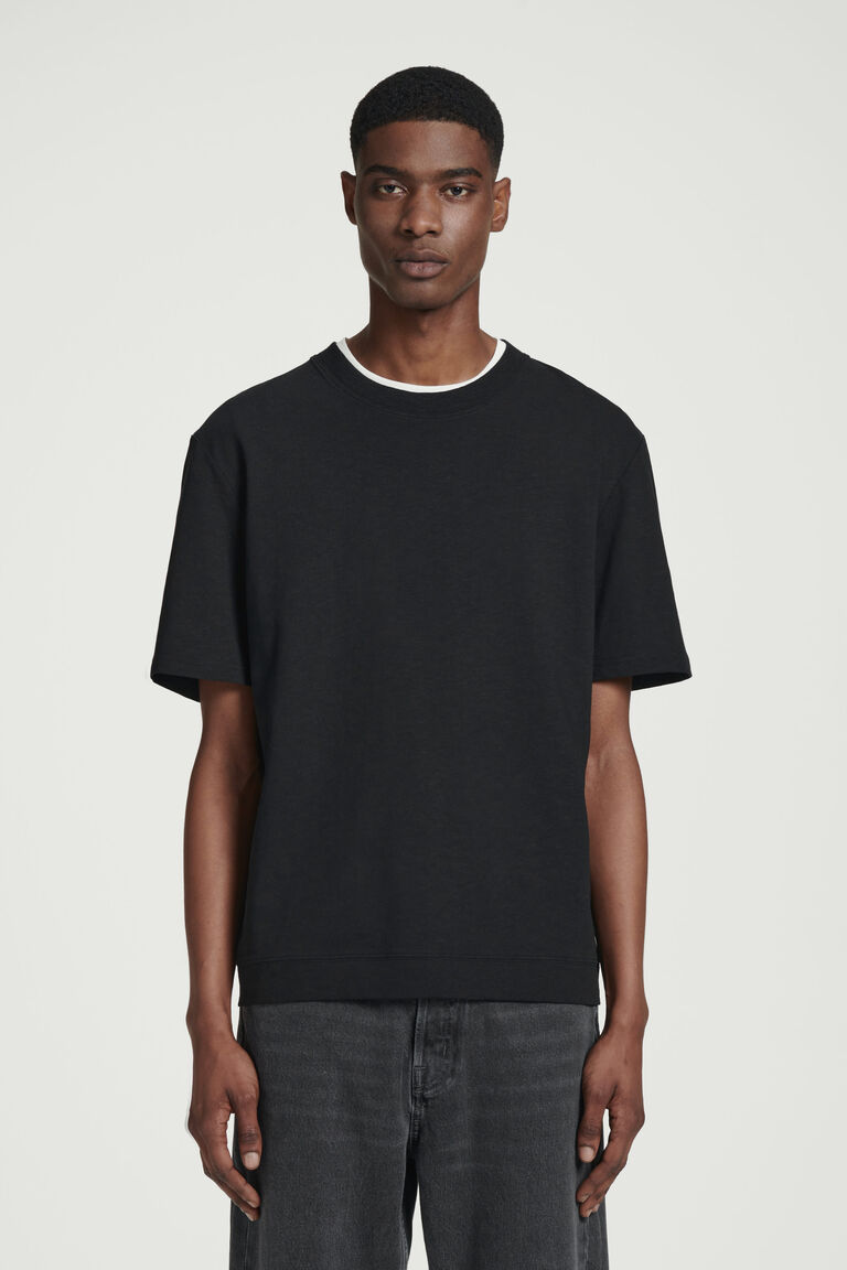 RELAXED SLUBBED COTTON-LINEN T-SHIRT