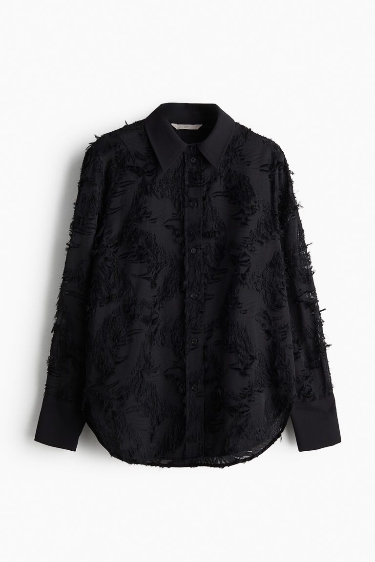 Textured-weave shirt