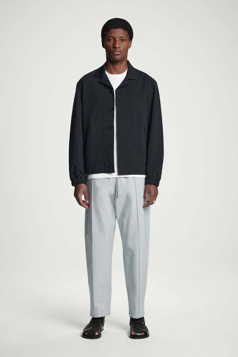 PINTUCKED TAPERED TRACK PANTS