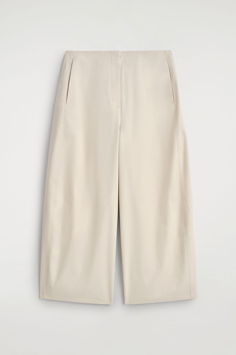 กางเกงผ้าฝ้ายทรงกระบอกขากระบอกสั้น