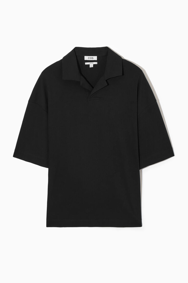 OVERSIZED OPEN-COLLAR POLO-SHIRT