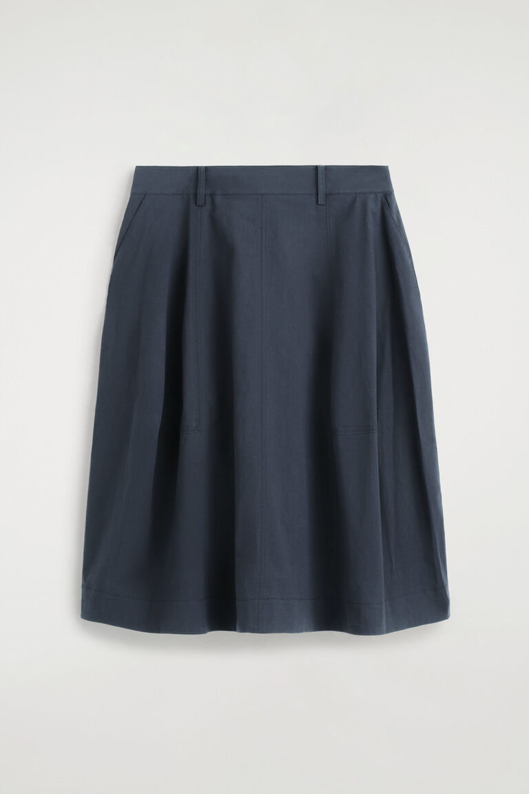 VOLUMINOUS COTTON MIDI SKIRT