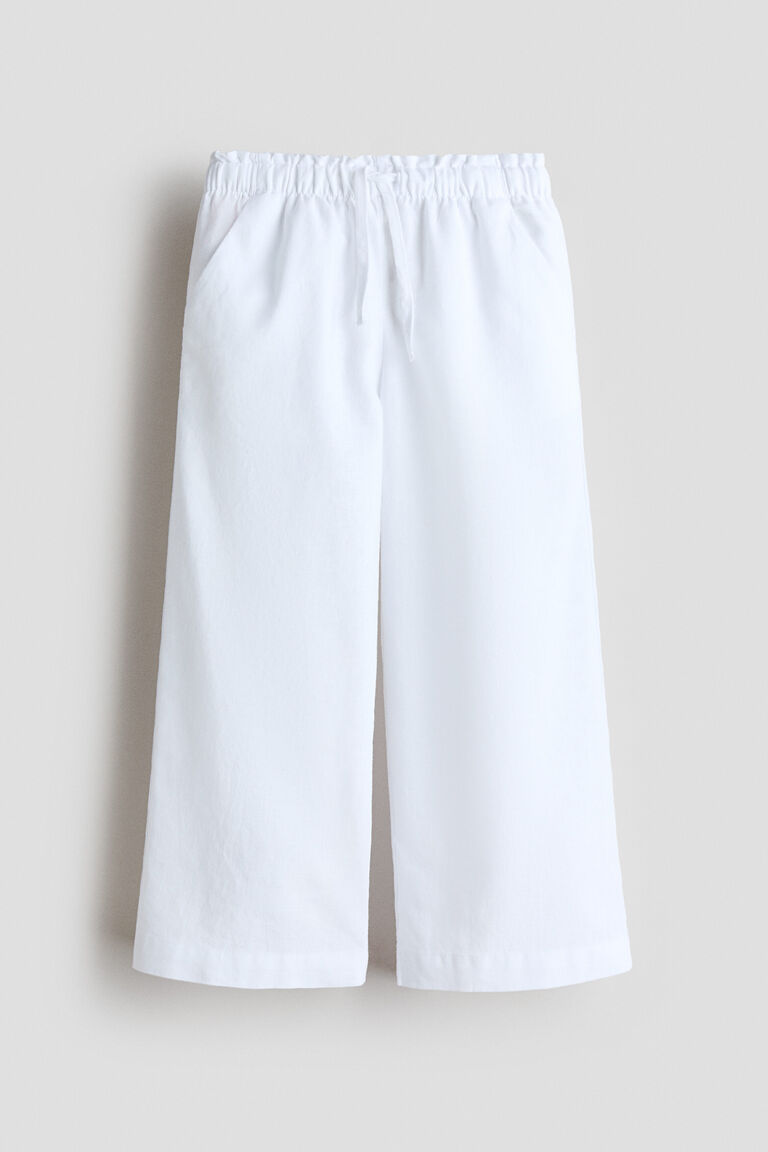 Linen-blend trousers