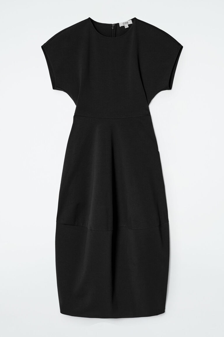 SCULPTED COTTON MIDI DRESS