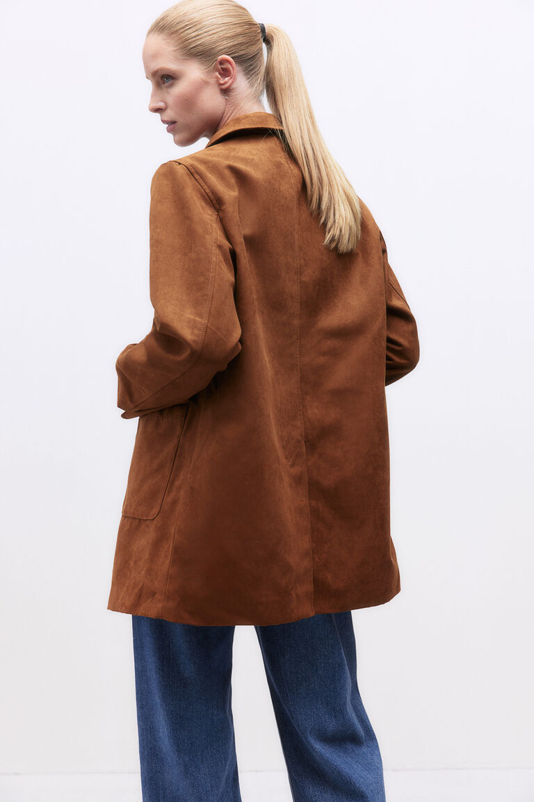  スエード ジャケット napped car coat H&M Napped car coat 佑香様