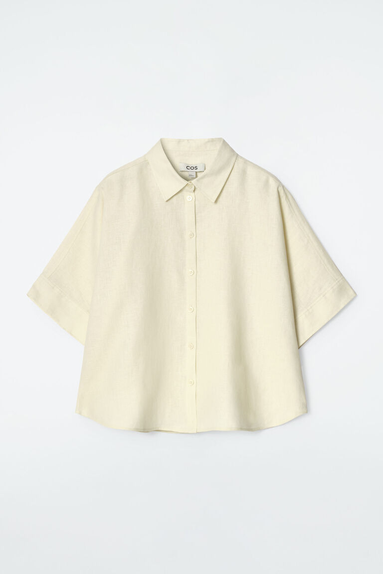 BOXY SHORT-SLEEVED LINEN SHIRT
