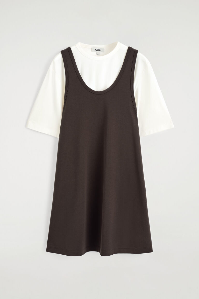 LAYERED JERSEY MINI T-SHIRT DRESS