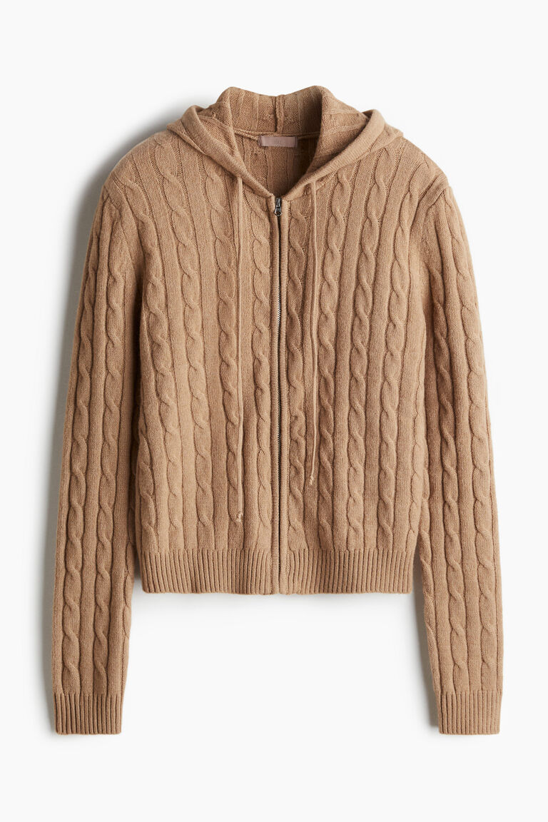 【2plan】Mayhem Cable Hood Knit Vintage Jones New York Sport Cable Knit Wool Sweater in