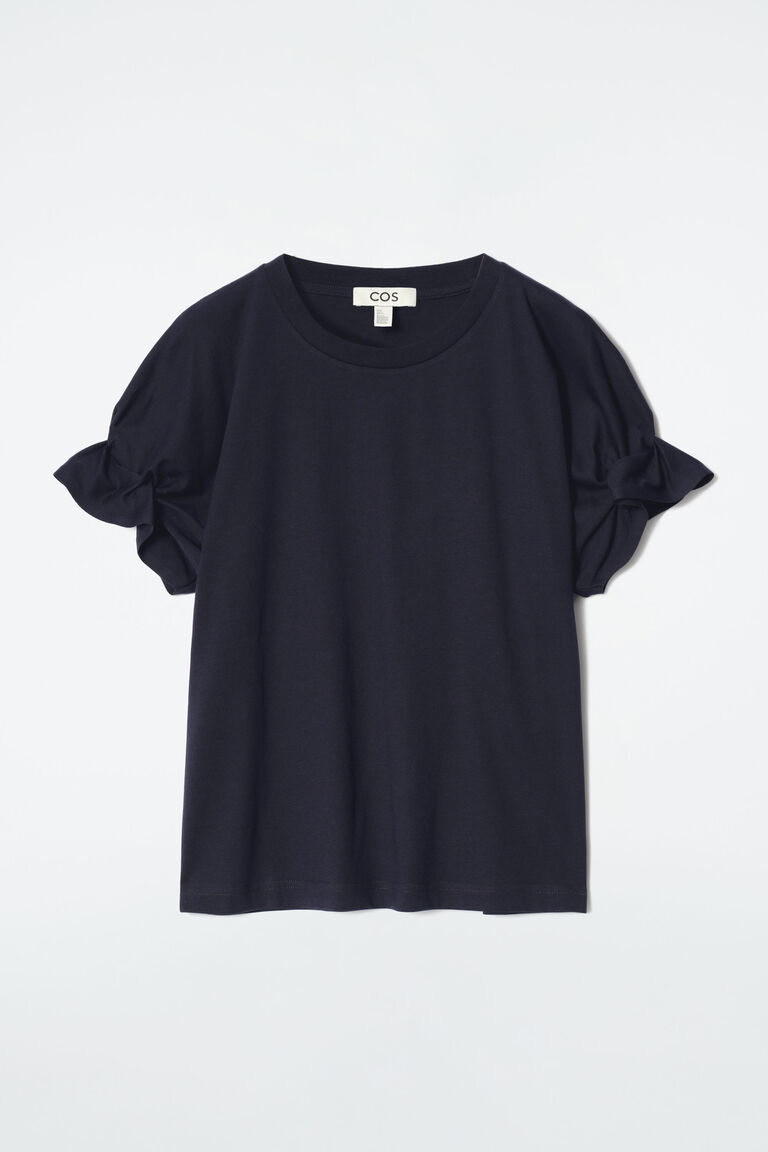 GATHERED-SLEEVE T-SHIRT