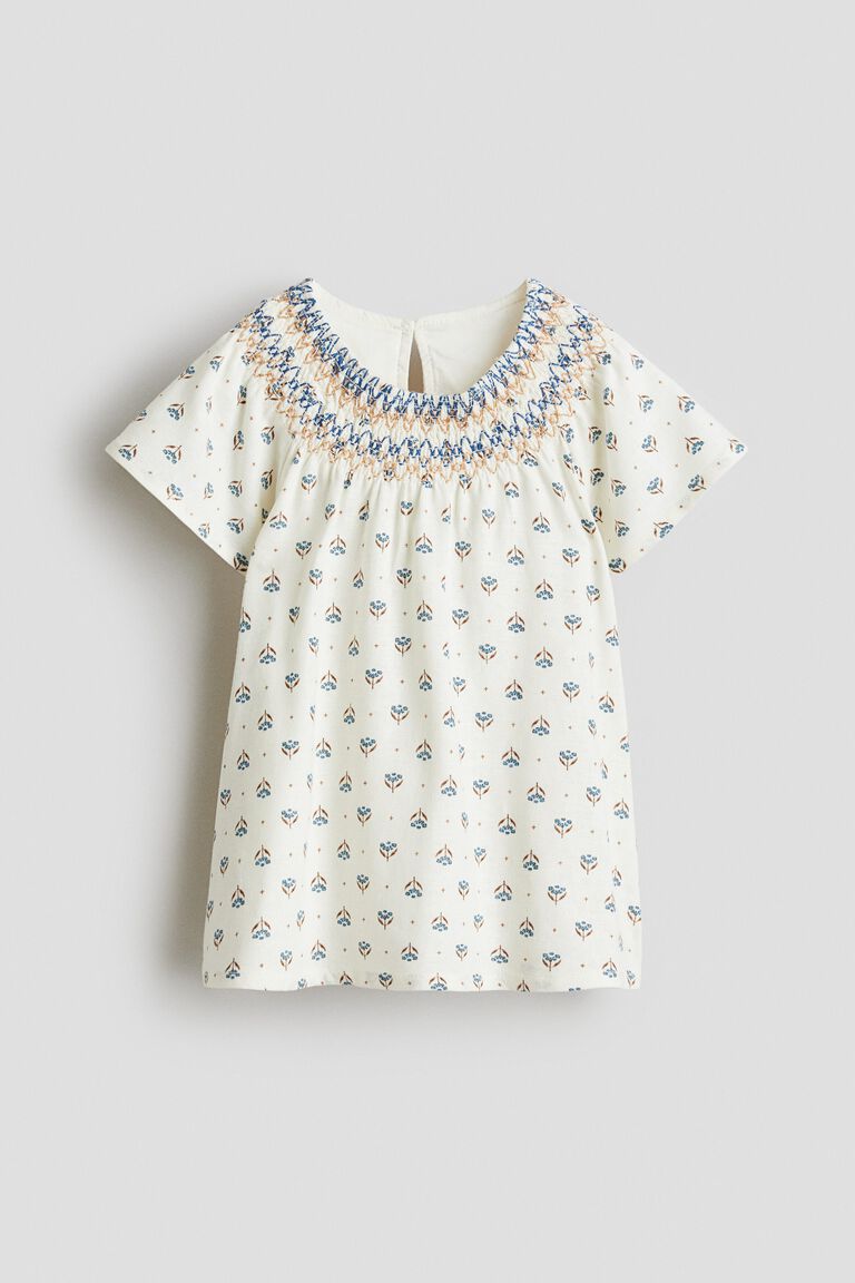 Smock-detail A-line dress