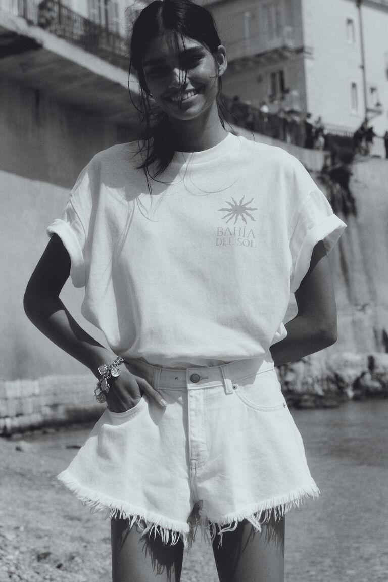 Oversized motif-detail T-shirt
