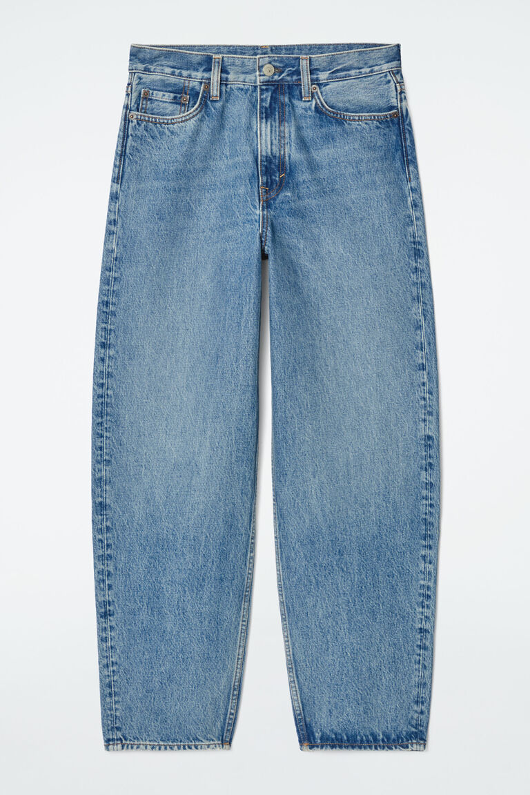 WIDE-LEG DRAWSTRING DENIM TROUSERS