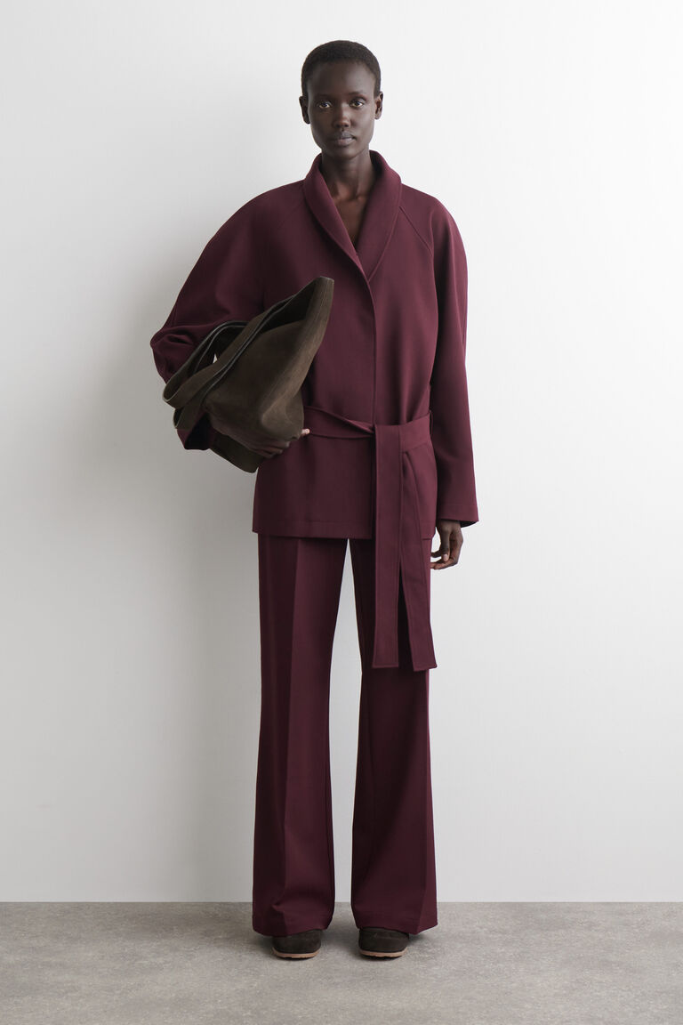 WOOL-BLEND STRAIGHT-LEG TROUSERS