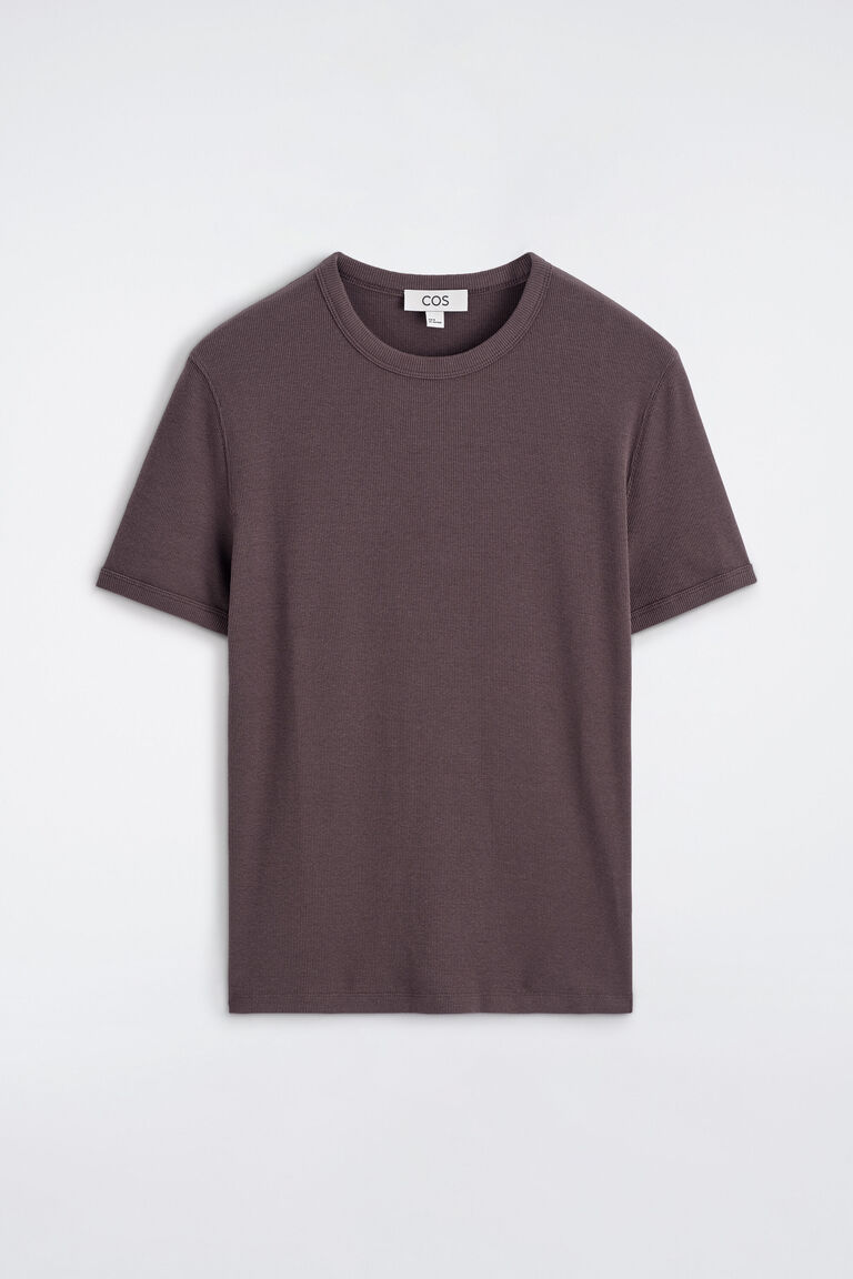 SLIM RIBBED COTTON T-SHIRT