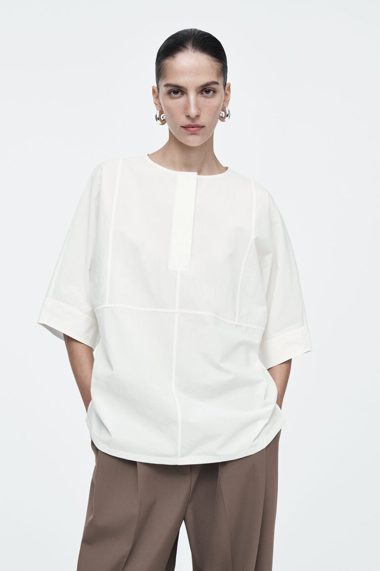 Tシャツ・カットソー PHILOSOPHY Women Tunic Tops 02122122 1003 Beige PANELLED TUNIC TOP