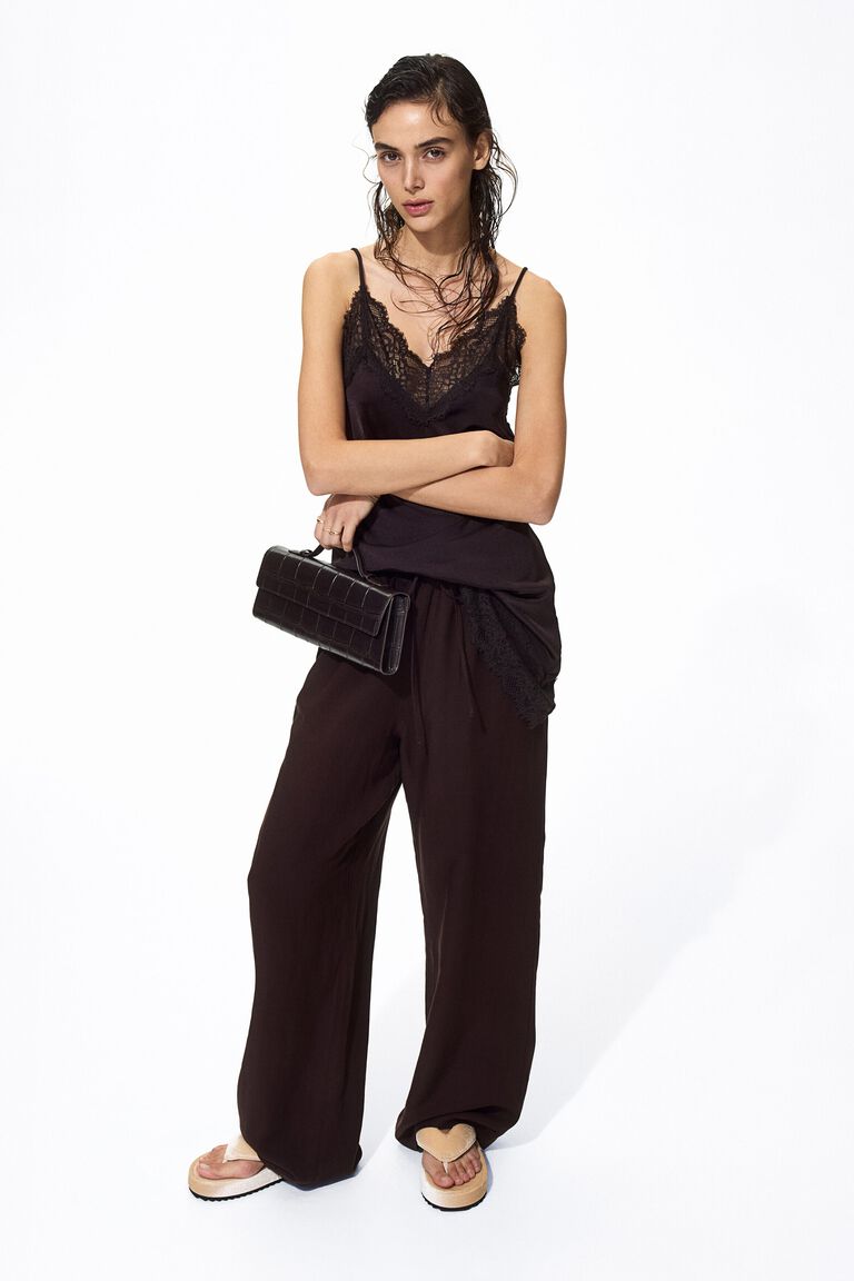 Linen-blend trousers