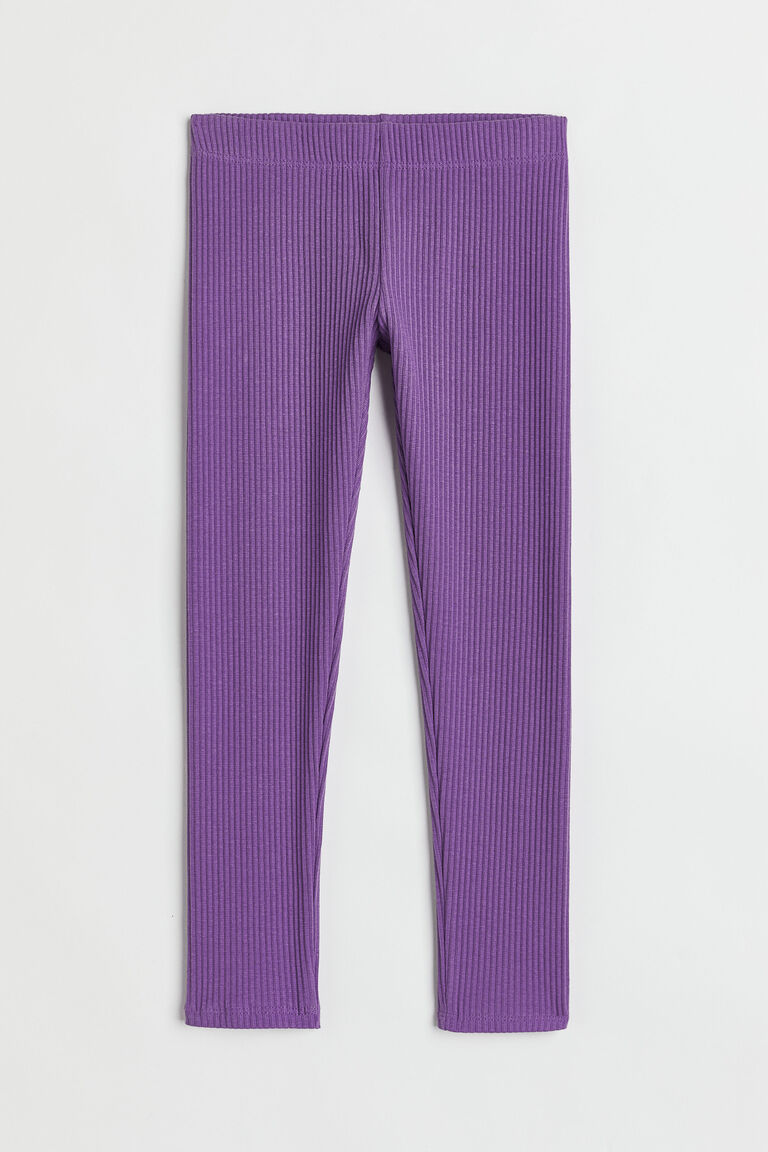Ribbed cotton leggings