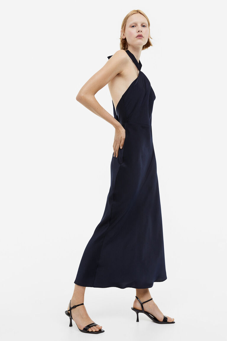 H&M Halterneck Satin Dress