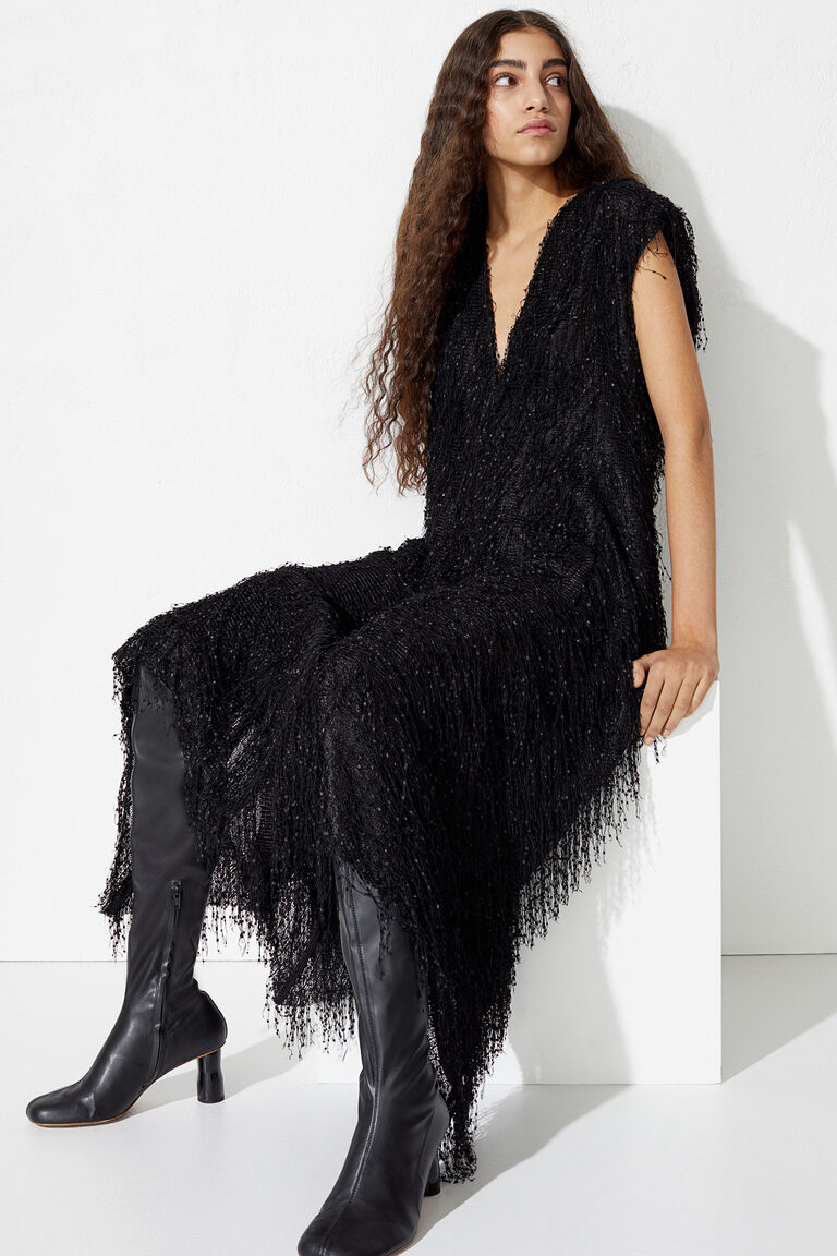 Fringedcovered dress