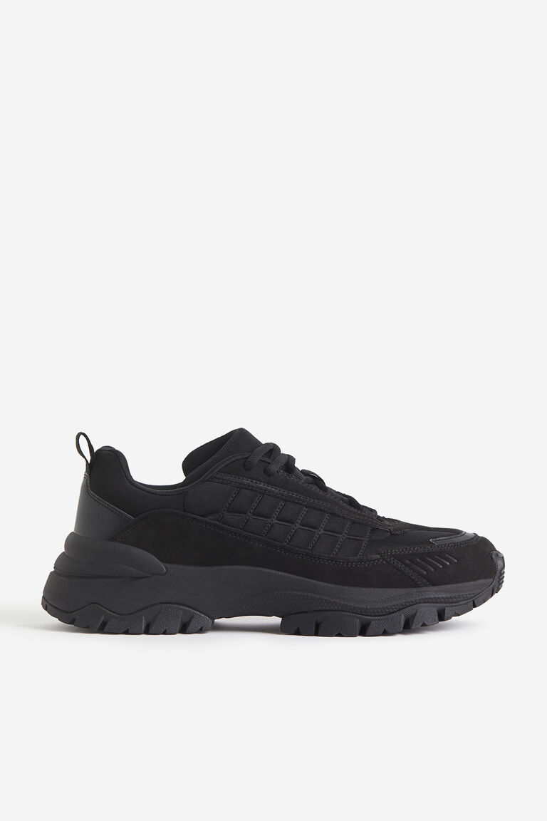 womens black chunky trainers